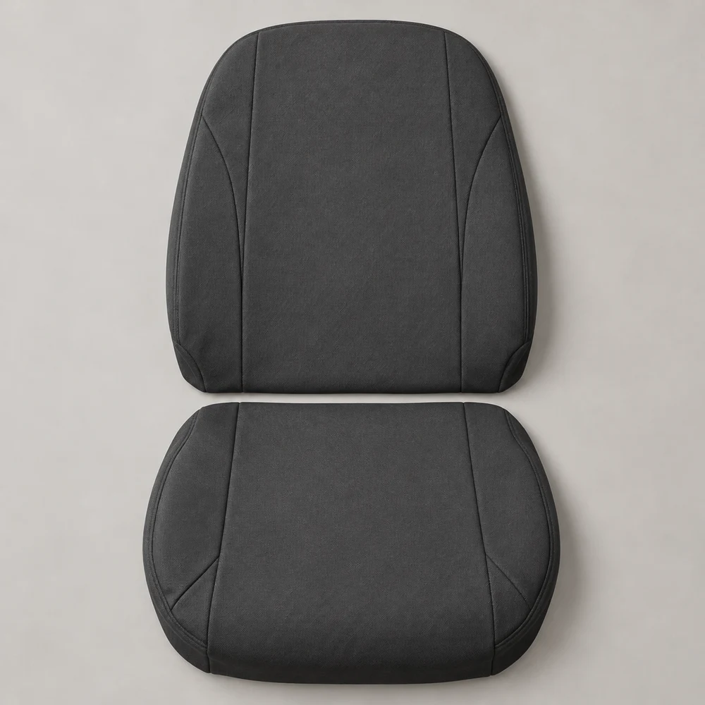 Commute Twill — Charcoal; 1 backrest cover and 1 seat-base cover; headrest cover not included