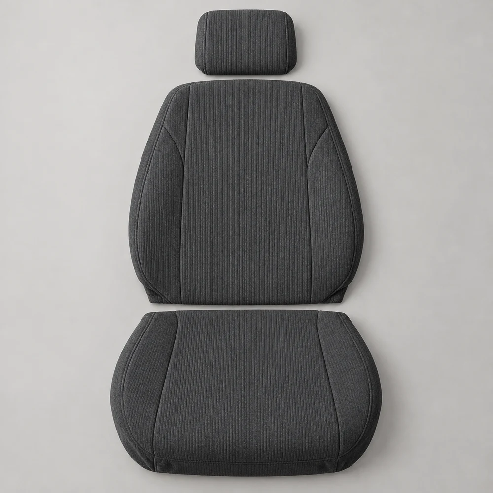 Contour Knit — Graphite; 1 backrest cover, 1 seat-base cover and 1 separate headrest cover